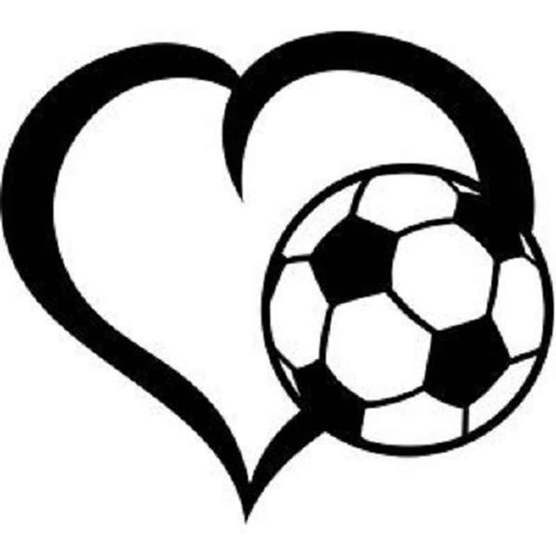 

Love Heart Football Player Wall Sticker Sports Decal Kids Room Decoration Posters Vinyl Car Soccer Player Decal