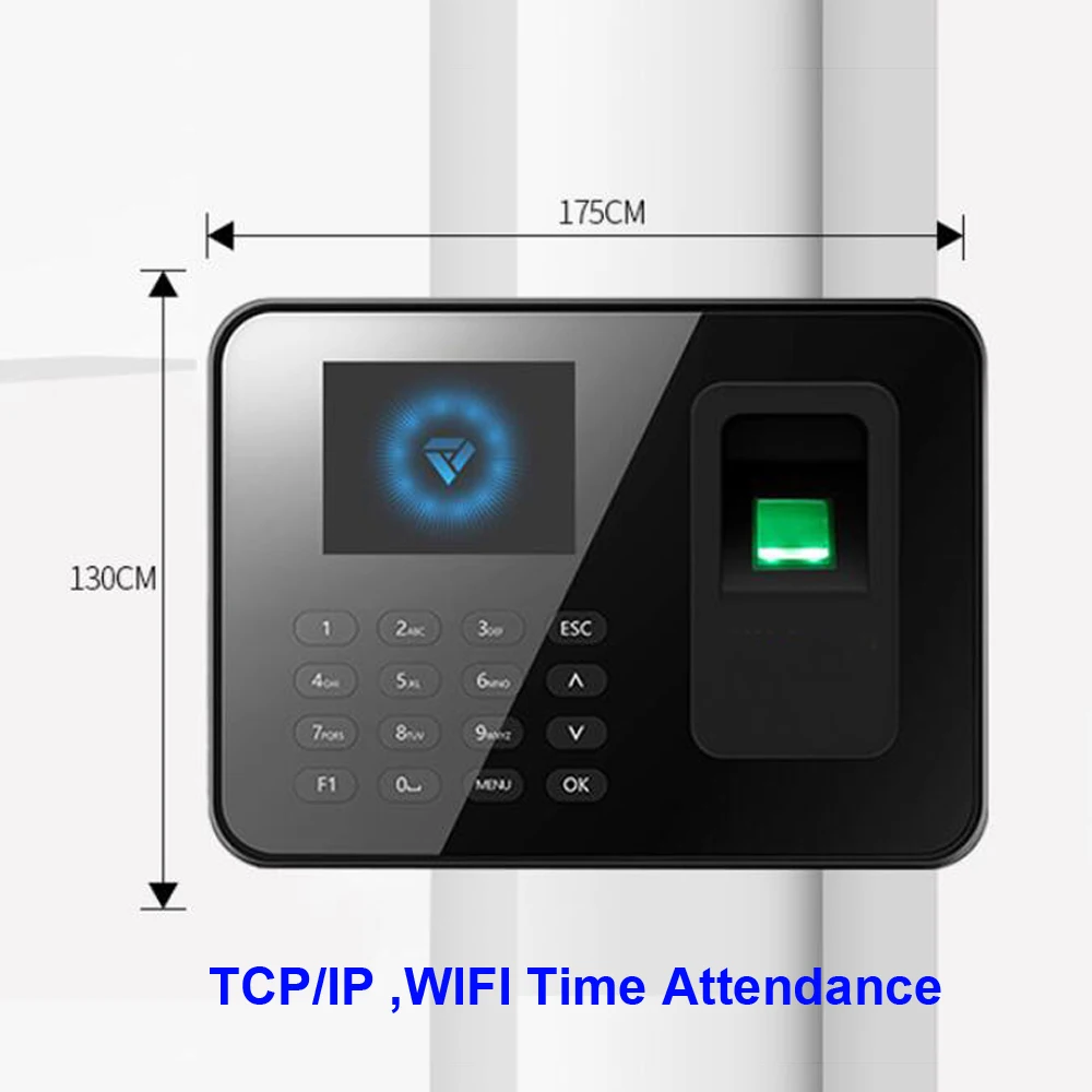 

TCP/IP WIFI 2.8 inch Biometric Fingerprint Time Attendance 3000 users Clock Recorder Office Time Clock Employee Recorder Device