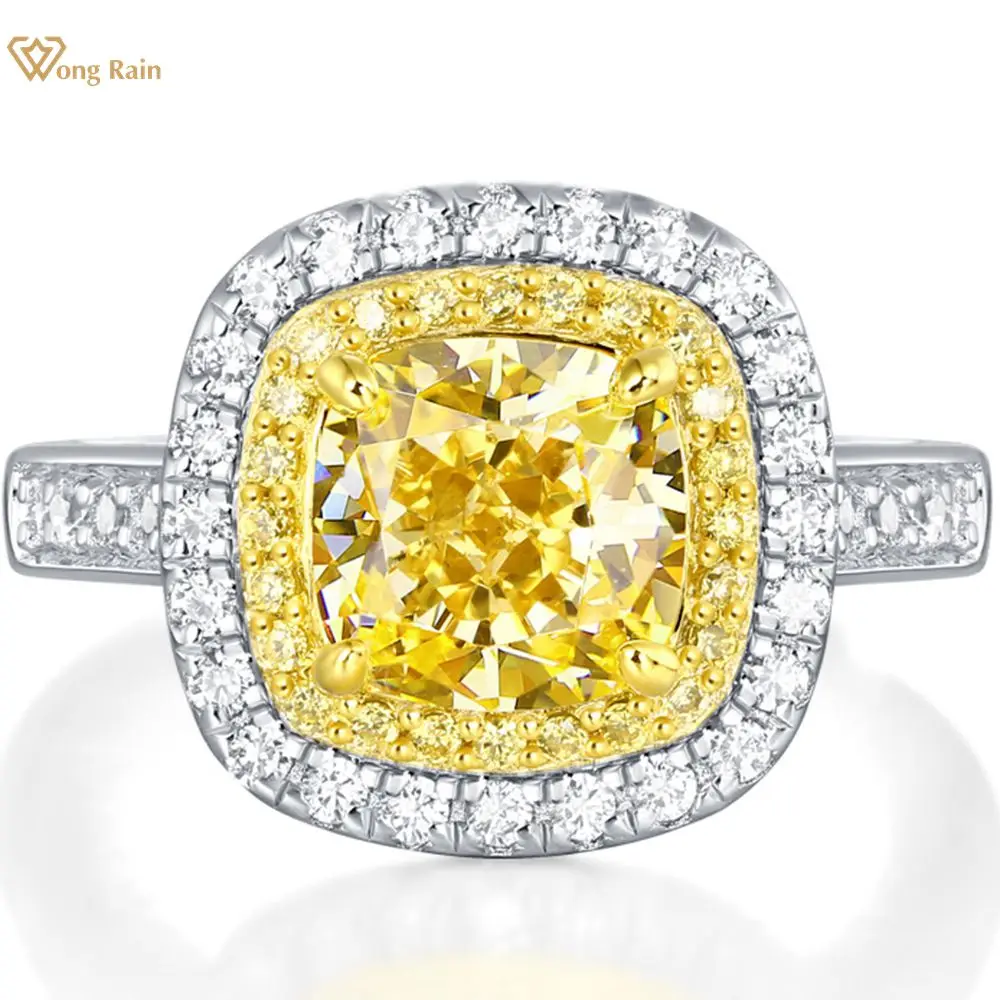

Wong Rain Classic 925 Sterling Silver Created Moissanite Gemstone Wedding Engagement Simple Ring Ladies Fine Jewelry Wholesale