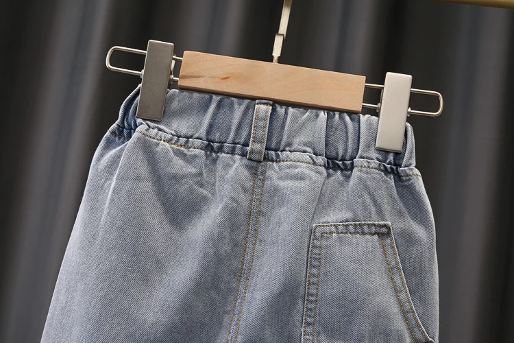 

Children Denim Shorts Summer Fashion Kids Boys Shorts Pants Clothes Girls Shorts Casual Elastic Waist Jeans Size: 90-130