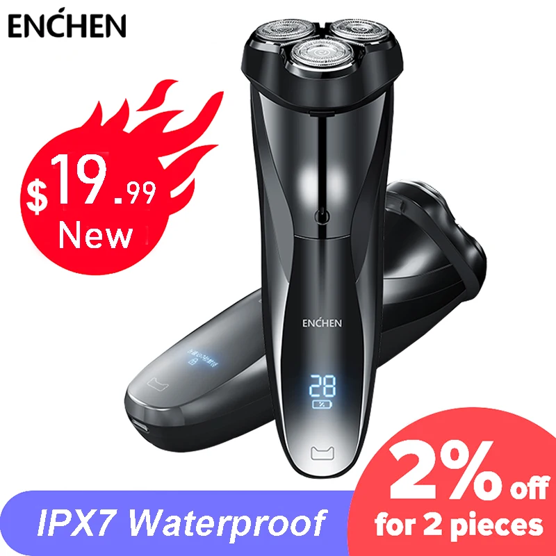Razor For Men Ipx7 Waterproof Wet & Dry Dual Use Lcd Display Face Beard Shaving Razor