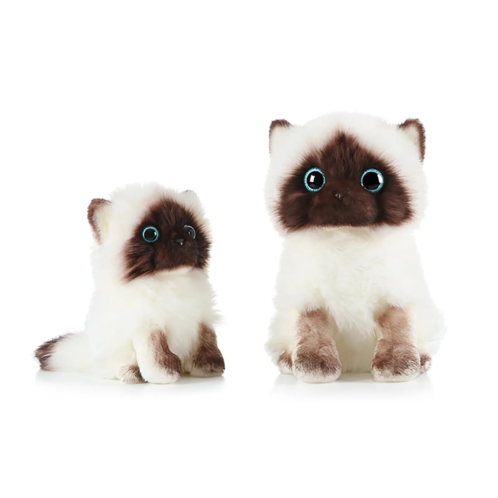 

Plush Siamese Cat dolls Stuffed Animals Toys Simulation Siamese Cat Cute Sequins
