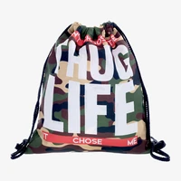 3d printed thug life camo drawstring bag fashion mochila cuerda out door drawstring backpack women men modis string bag girl