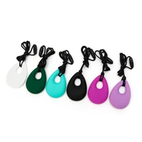 silicone teardrop pendant baby teething necklace teether autism sensory chewing