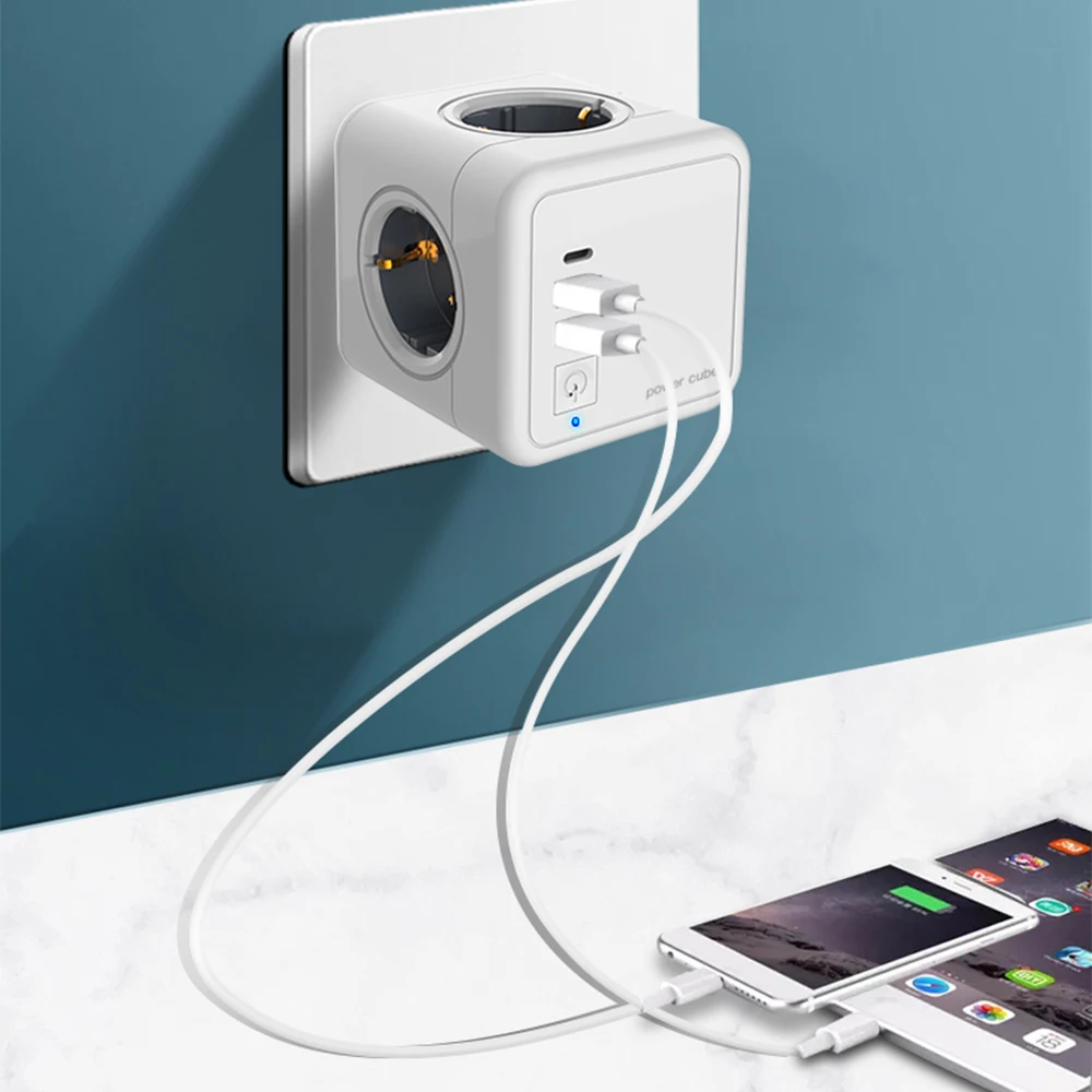 Удлинитель питания с USB портом 250 В С евровилкой|Электрические розетки| |