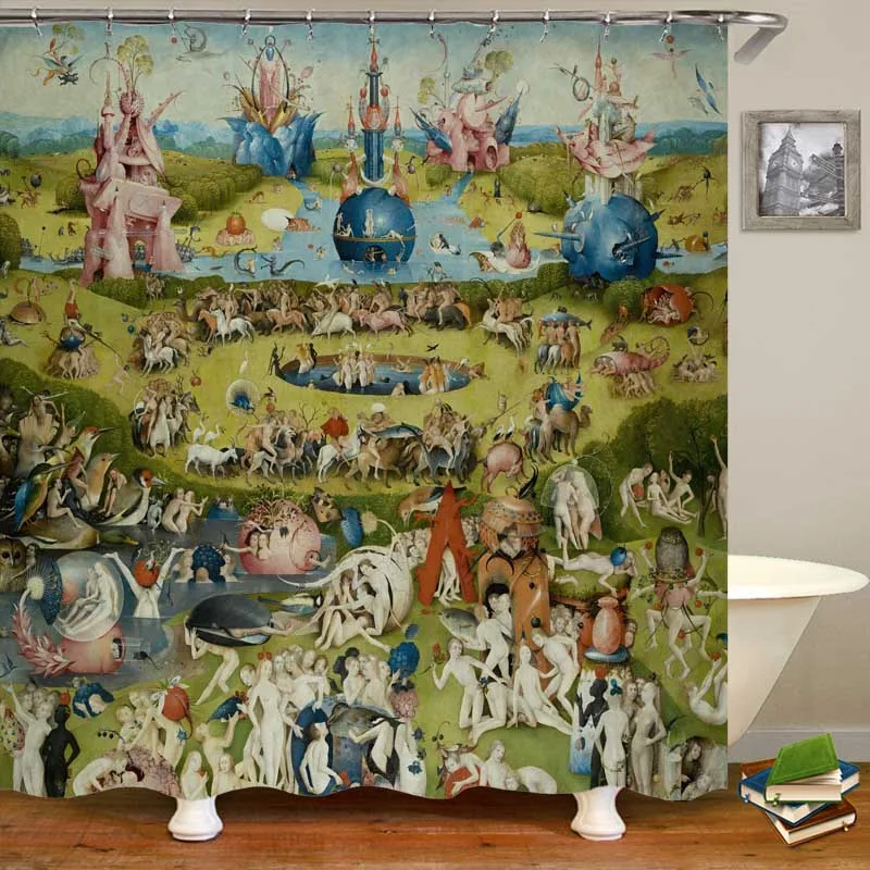 Занавеска для душа с изображением природного сада Bosch Классическая Современная