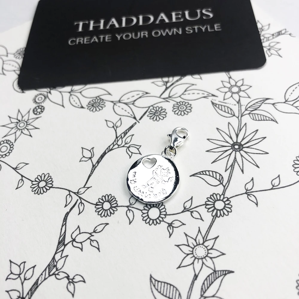 Женский браслет из серебра 2019 пробы с подвеской|Ювелирные шармы| |