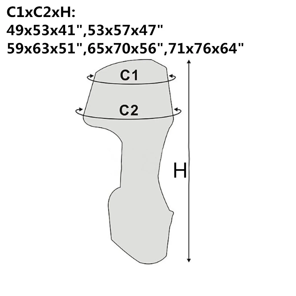 

60-90HP Boat Full Motor Cover Outboard Engine Protector for 60-90HP Boat Motors Black/Silver Waterproof Oxford Cloth 5 Sizes