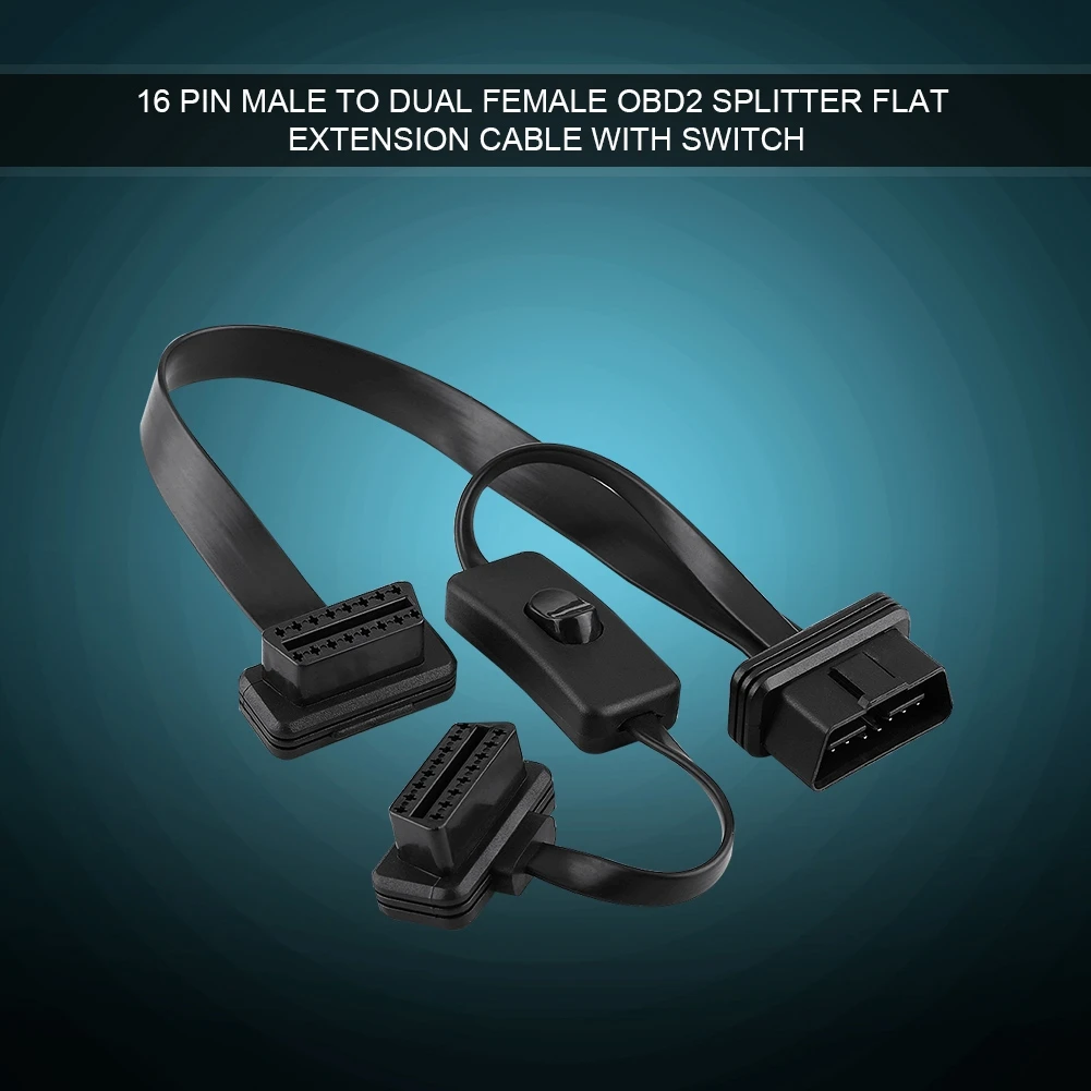 Кабель для 16Pin OBD2 разъем OBD 2 кабель Женский Кабельный разъём с переключателем