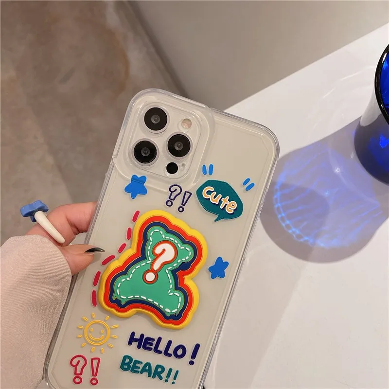 

Cute Animal Clear Astronaut Bear Duck Chick Girl Soft Case For Iphone 11 12 Pro Max 7 8 Plus Xr X Xs Se 2020 Phone Cover Fundas