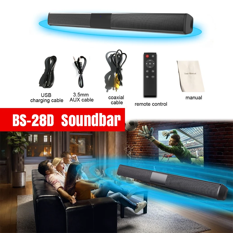 Беспроводная bluetooth саундбар мини динамик для телевизора с объемными басами