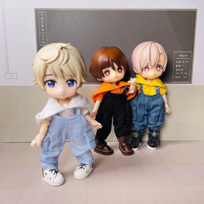 

OB11 Doll Clothes Suitable for ob11 p9 uf Nendoroid doll clothes set cute multicolor bib sweater suit Doll Accessories