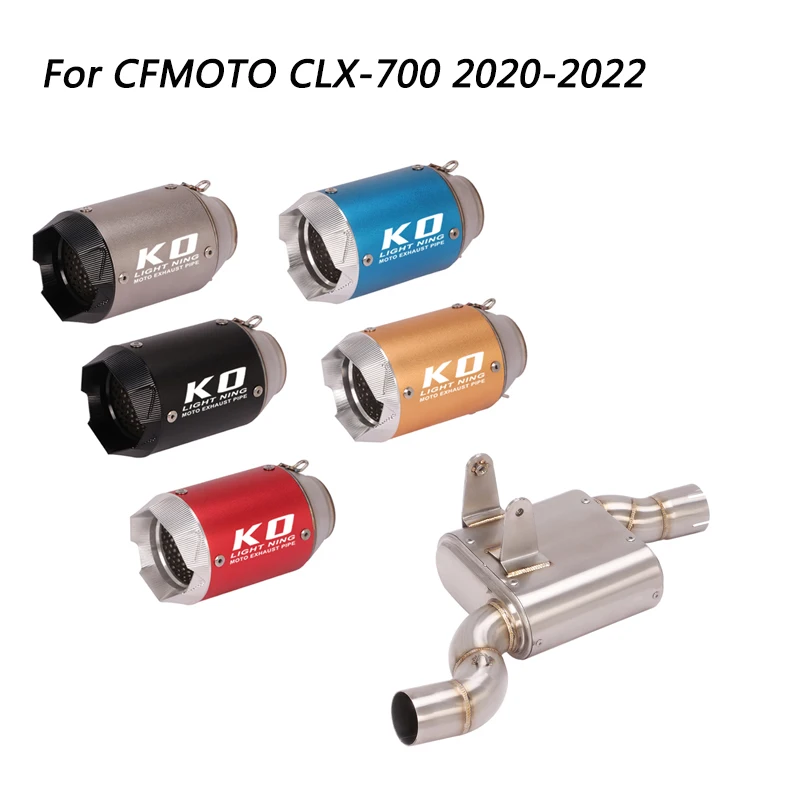 

Slip On Motorcycle Exhaust Middle Link Pipe And 51mm Tail Tube Stainless Steel Delete Catalyst For CFMOTO CLX-700 2020-2022