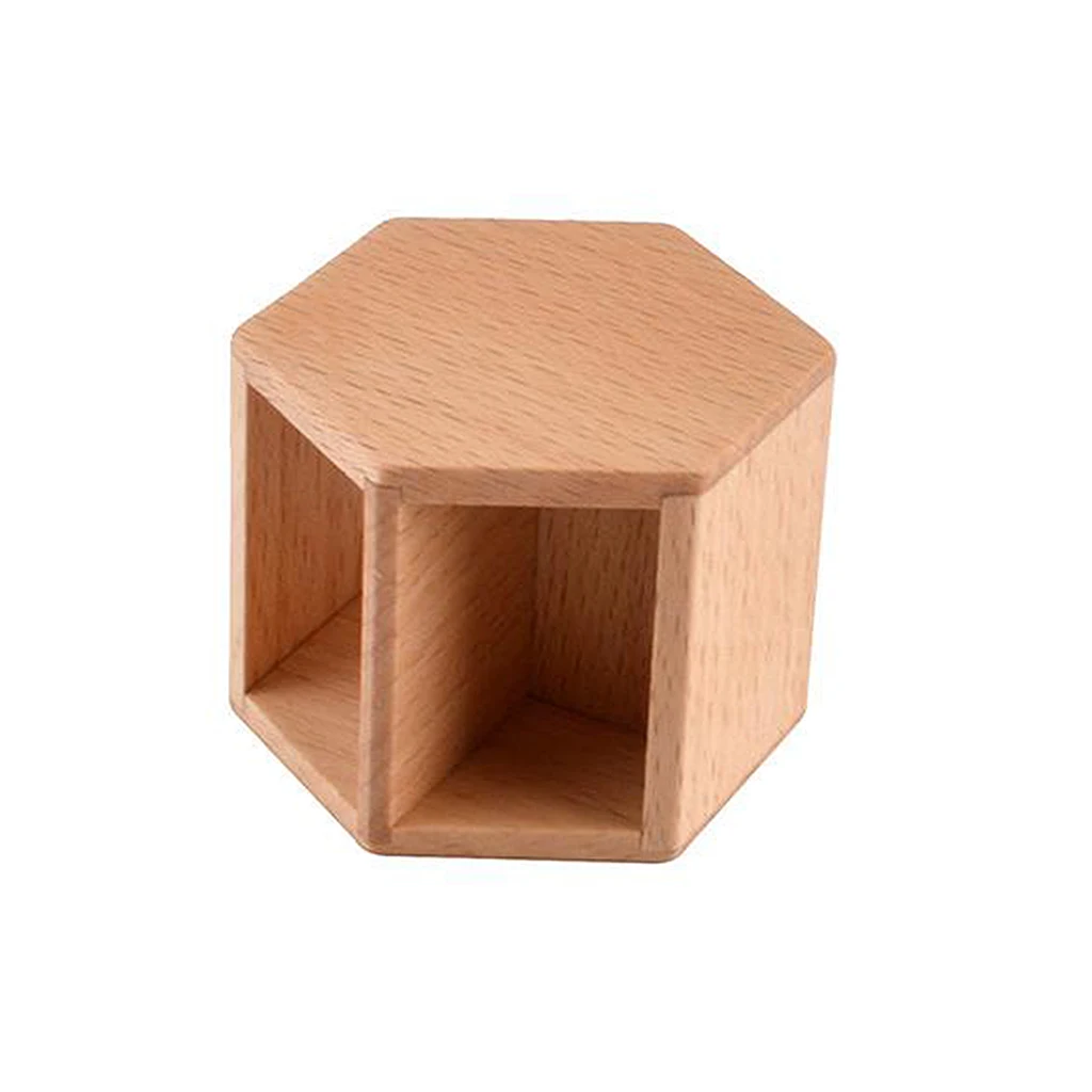 

1:6 1:12 Scale Dollhouse Miniature Furniture Beech Wooden Hexagonal End Table Toy