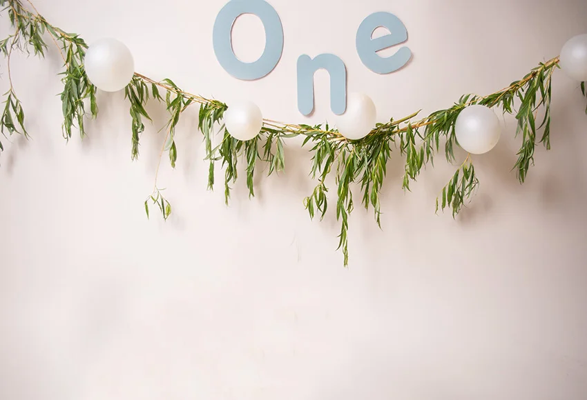 

Mehofond 1st Birthday Photography Background Green Plants Baby Kids Portrait Party Decor Backdrop Photo Studio Props