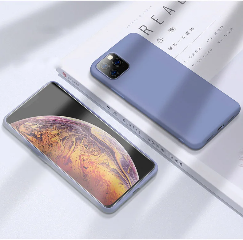 100 шт. жидкие силиконовые чехлы для Apple iPhone 11 Pro XS Max XR X 8 Plus 7 6 6S Мягкий тонкий чехол для телефона карамельный цвет задняя крышка