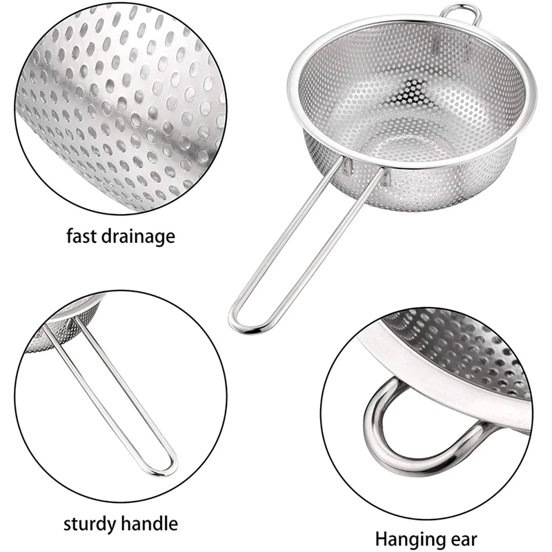 

Micro-Perforated Strainer with Long Handle Stainless Steel 20.9 Cm, Stainless Steel Micro-Perforated Strainer Basket