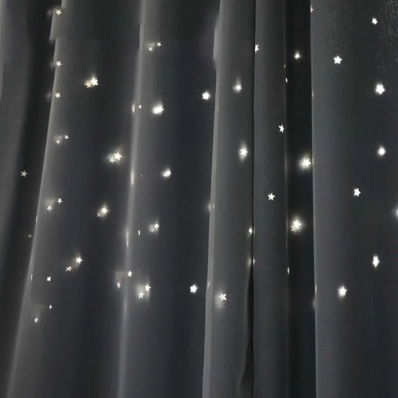 Затемняющие шторы для детской спальни в Корейском стиле с блестящими звездами на
