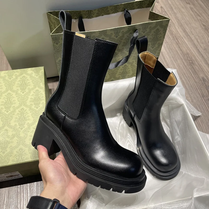 

Autumn Chelsea Boots Fashion Square Heel Ankle Boots For Women High Heels Botas Femininas Platform Shoes Women Botas de mujer