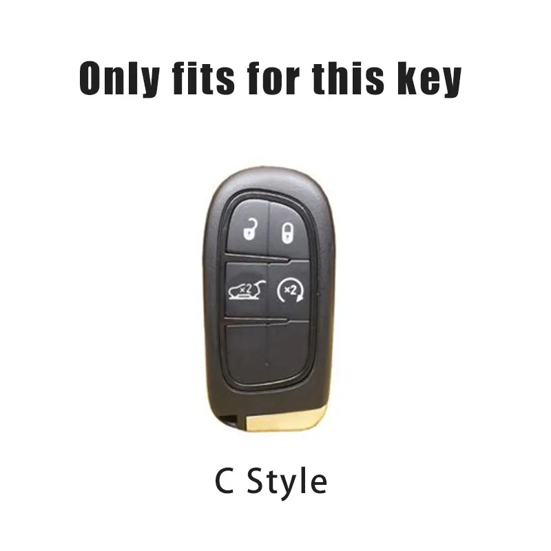 

ABS Car Key Cover Case Keychain For Jeep Grand Cherokee Chrysler 300C Renegade Fiat Freemont 2018 2019 Protector Accessories