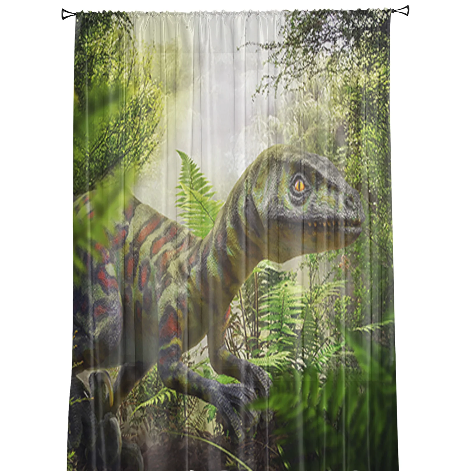 Динозавр джунгли тюлевые занавески для окна Гостиная Спальня Кухня шифон