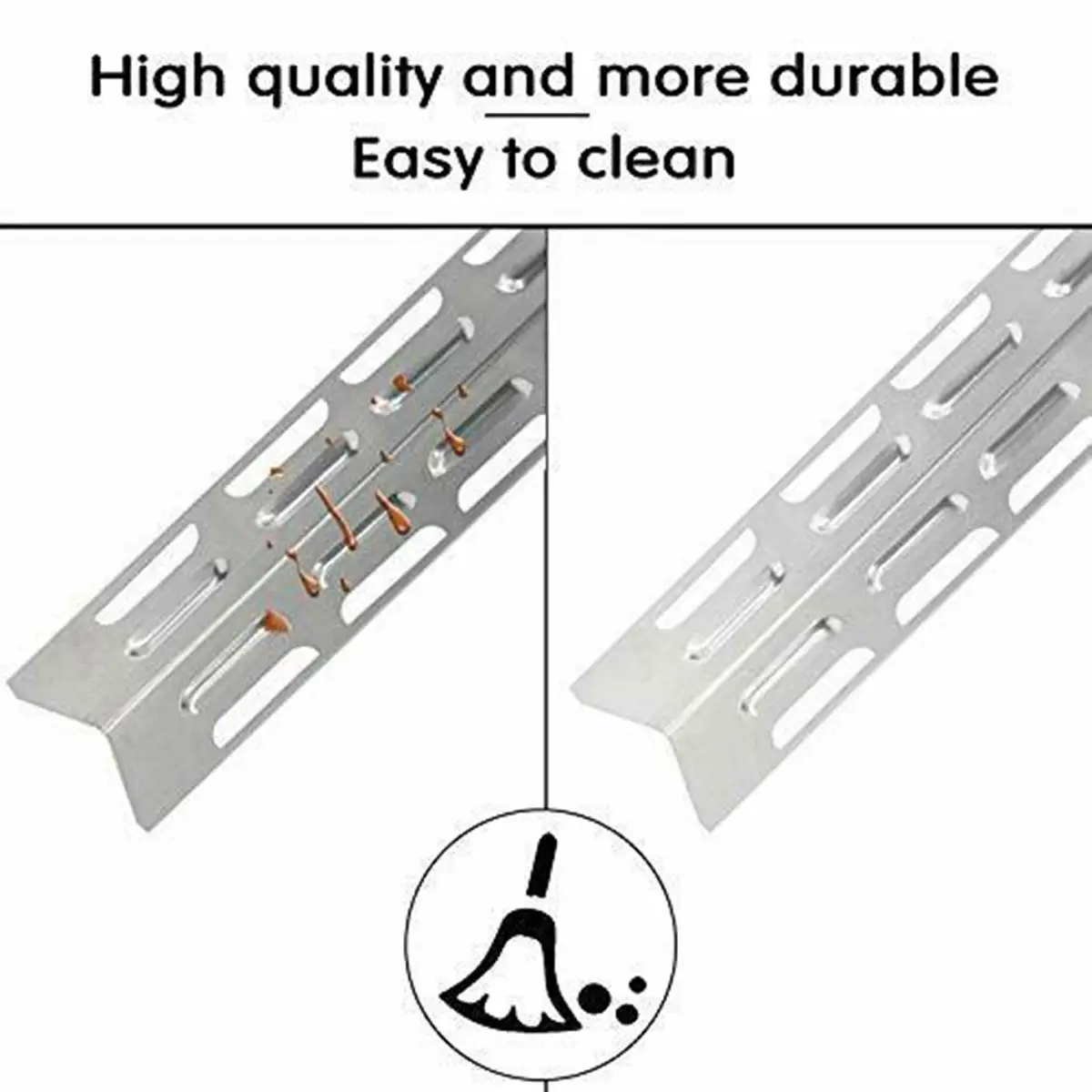 

For GFTIME BBQ 4Pcs Replacement Stainless Steel Heat Plate Shield Barbeque Grill Kitchen Dining Bar Accessory