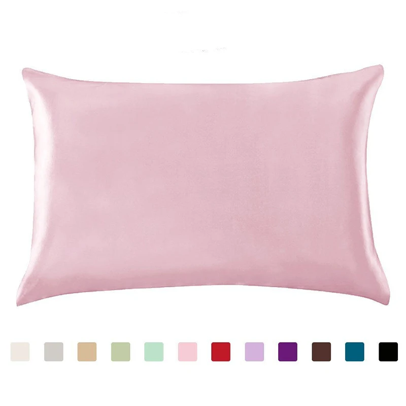 

1Pc Silk Pillow Case Silk Satin Pillowcase Bedding Smooth Hair Beauty Top Quality Pillowcase With Hidden Zipper Queen/KING Size