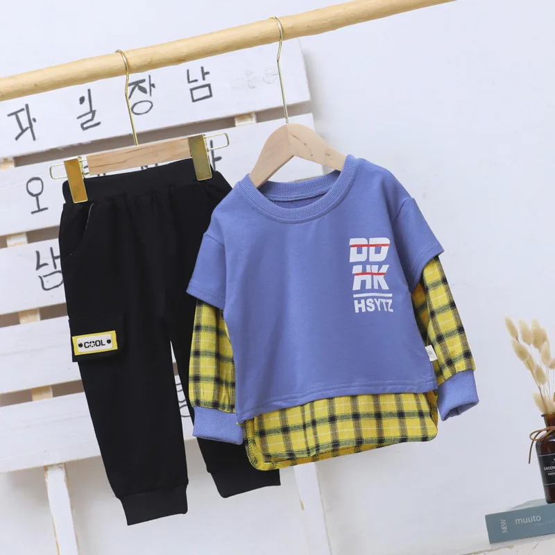 

New Spring Autumn Baby Boys Girls Clothes Fashion Children Casual T-Shirt Pants 2Pcs/sets Toddler Cotton Costume Kids Tracksuits