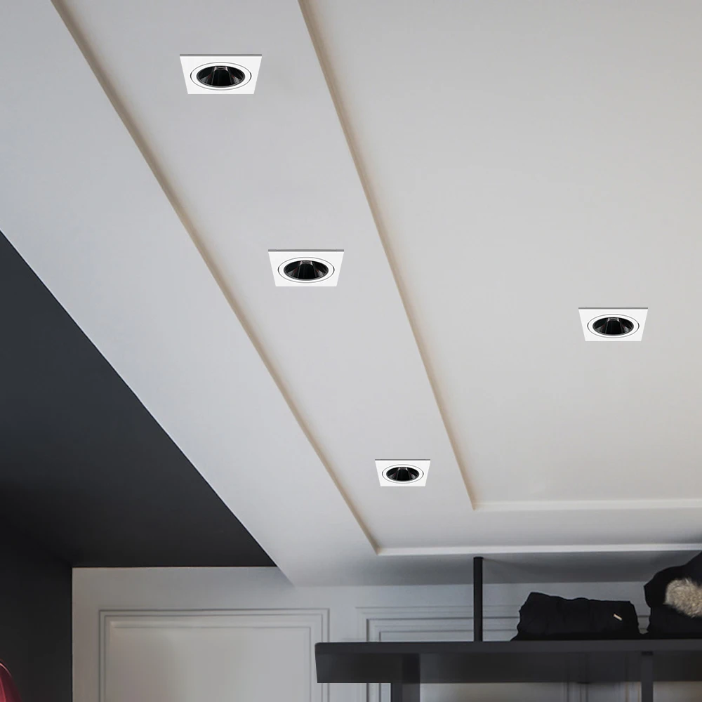 DBF-Foco de techo LED empotrable, foco empotrable antideslumbrante, cuadrado, 7W, 12W, para sala de estar, pasillo de casa, novedad de 2020