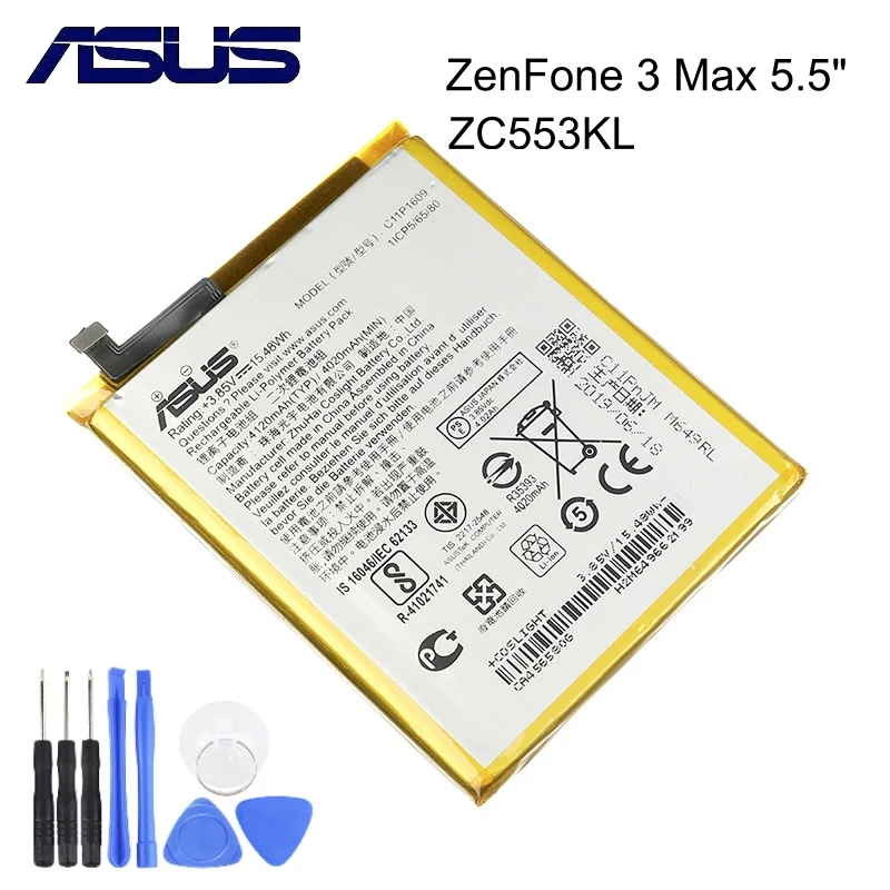 Оригинальный аккумулятор большой емкости ASUS C11P1609 для Zenfone 3 max 5 дюйма ZC553KL X00DDA 4 2