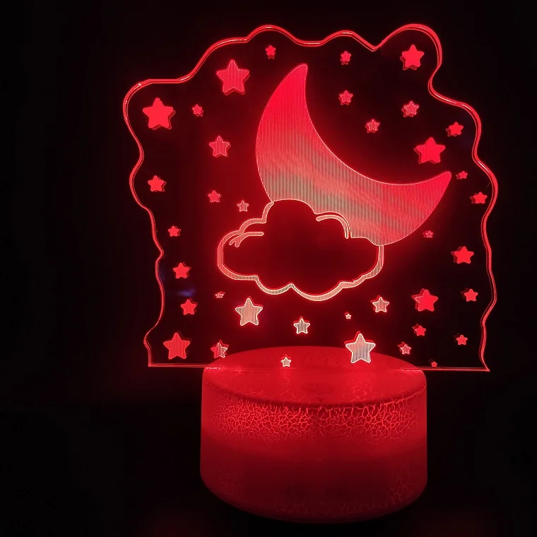 3D лампа лучшие продажи звезды и луна Потрясающий подарок для детей Цвет