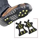 Шипы для обуви, черные, зимние, для альпинизма, снега, 10 шипов, универсальные скобы, скобы, противоскользящие, размер S-XL
