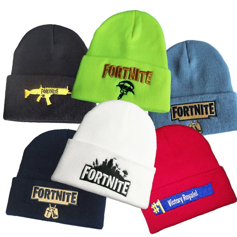 Fortnite вышитые шерстяная шапка Цвет зимняя теплая вязаная битва игровой