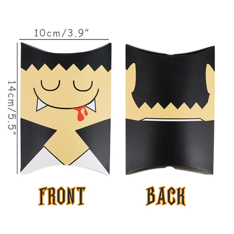 

10pcs Halloween gift box candy pillow box creative packaging gift carton ghost box gift box funny Halloween
