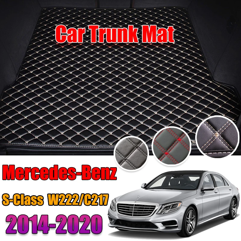 

Leather Car Trunk Mat Carpet Tail Benz W222 Cargo Liners For Mercedes Benz S Class 2014-2020 Trunk Boot Mat Benz C217 Liner Pad