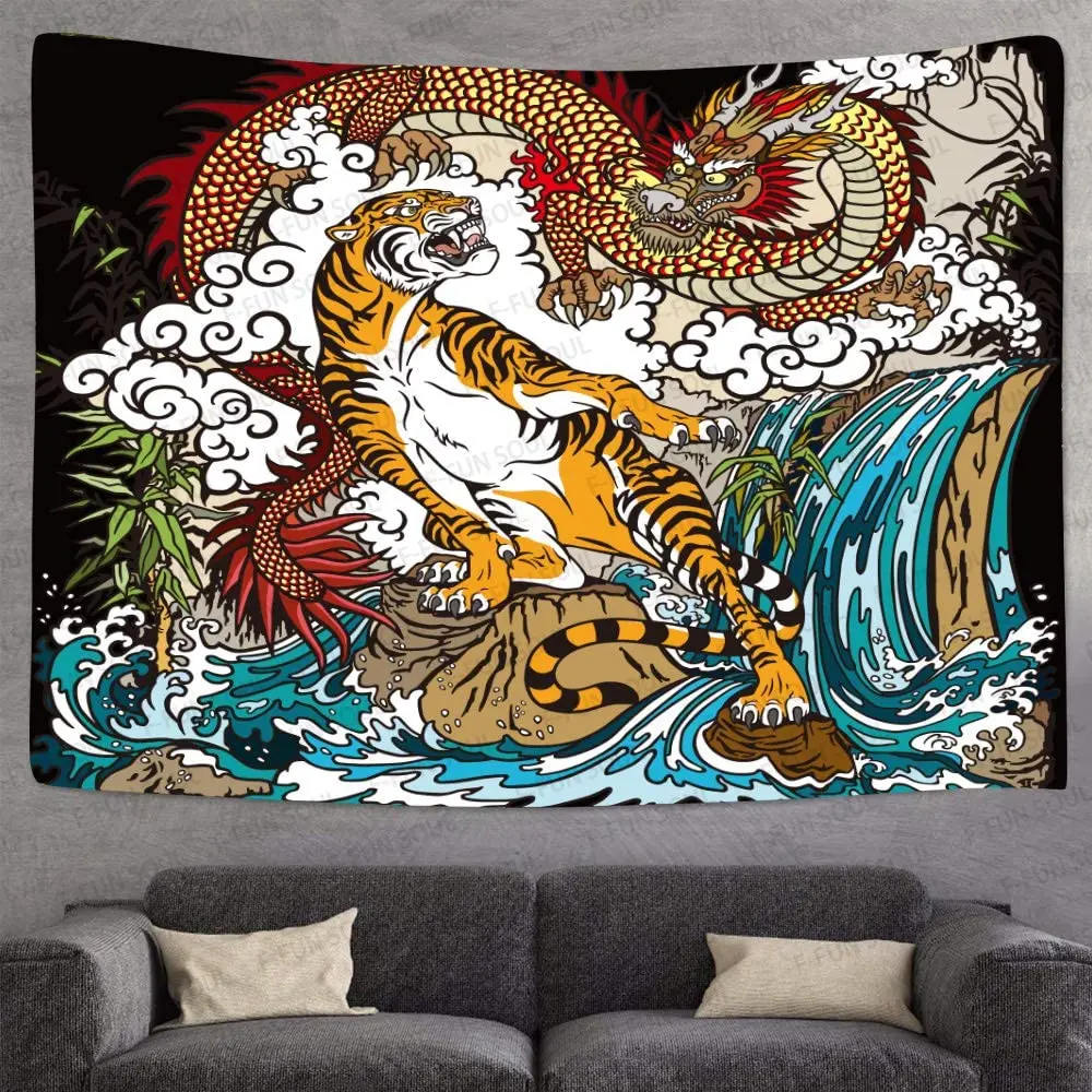 

Настенная подвеска с изображением дракона и соединенных волн