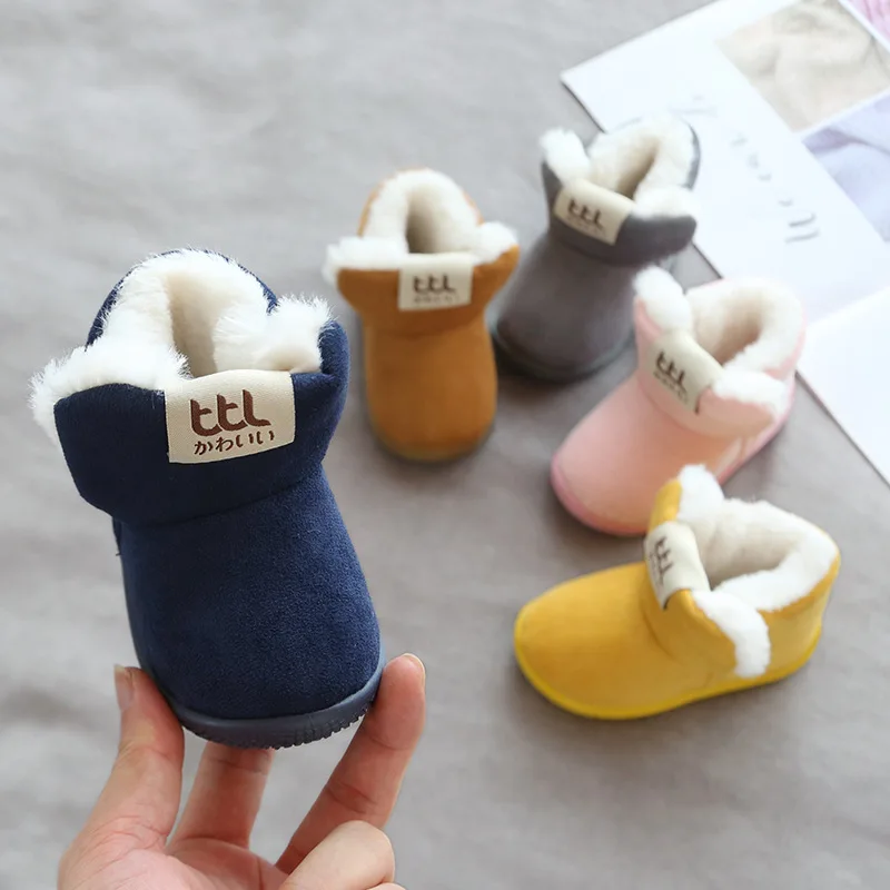 Winter New Children's Shoes Soft Bottom Baby Boots Toddler Shoes Padded Warm 1-4 Years Old Baby Shoes Non-slip Comfortable