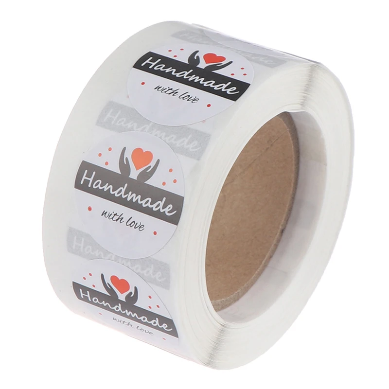 500 этикеток в рулоне круглая бумага ручная работа наклейки с любовью этикетки для