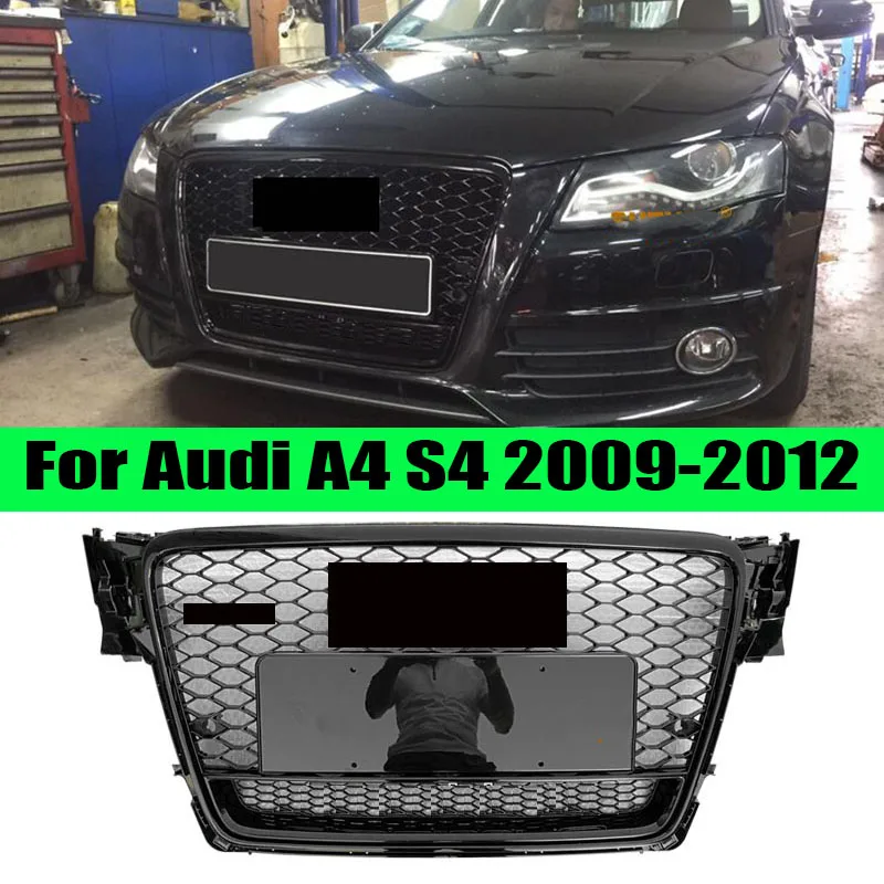 

FRONT MESH RS4 STYLE BUMPER HOOD HEX GRILLE BLACK FOR AUDI A4/S4 B8 8T 2009 2010 2011 2012