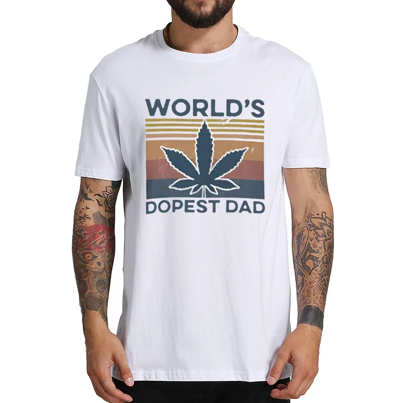 Футболка с надписью World's Dopest Dad Забавный дизайн футболка для Дня отца модный