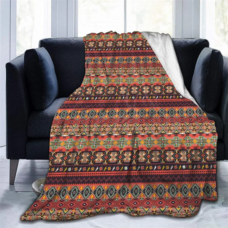 

Aztec TribalLeopard Pattern Navajo Cubre Throw Blanket 3D Print Sherpa Super Comfortable Nordic Manta Sonic