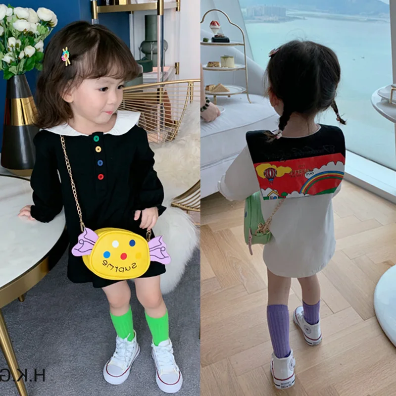 

Girl Dress Kids Baby Clothes 2021 Soft Spring Summer Toddler Outwear School Beach Party Uniform Dresses Cotton Children Clothing