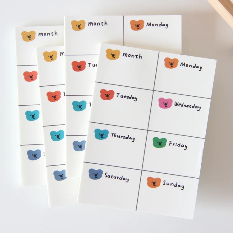 SIXONE 50 листов Ins Rainbow Koala Memo Pad школьные студенты чтобы сделать список портативный