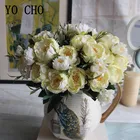 YO CHO романтические искусственные пионы, цветы, букет сделай сам, шелковые цветы, пионы для свадьбы, вечеринки, украшение для дома, праздника, искусственные цветы