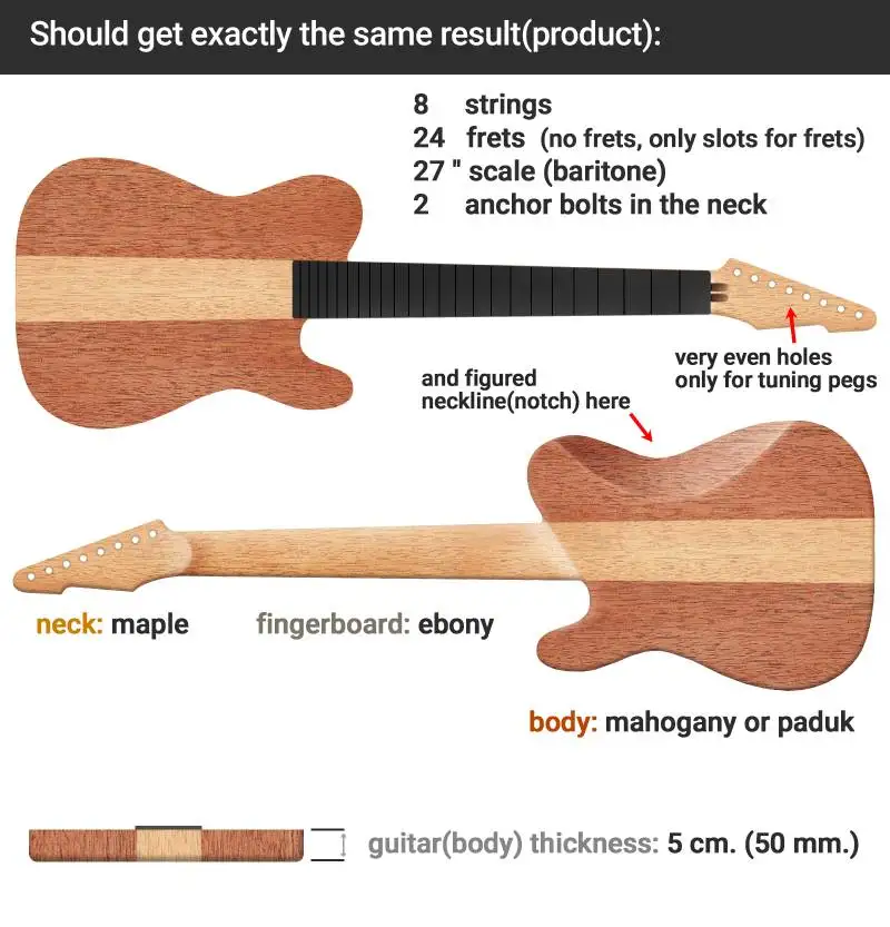 Китайская фабричная продукция Незаконченная гитара Без краски Бесплатная