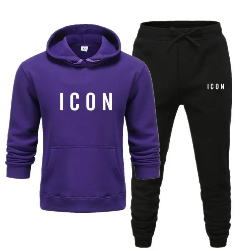 

Conjunto de dos piezas con capucha para hombre, ropa deportiva, chndal con capucha, novedad de otoo, 2020