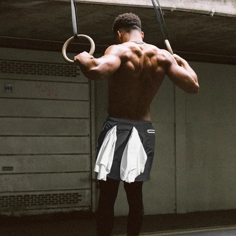 Мужские компрессионные летние быстросохнущие дышащие спортивные шорты для бега