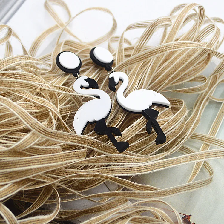 Серьги-подвески Hyperbole в Корейском стиле с фламинго для женщин и девушек модные