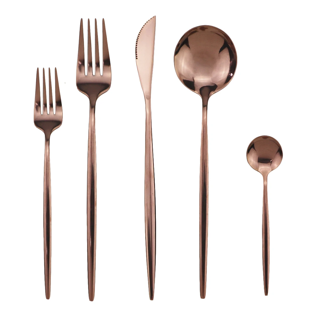 

30pcs Rose Tableware Set Kitchen Dinnerware Set Knife Dessert Fork Dessert Spoon Dinner Set 18/10 Stainless Steel Cutlery Set