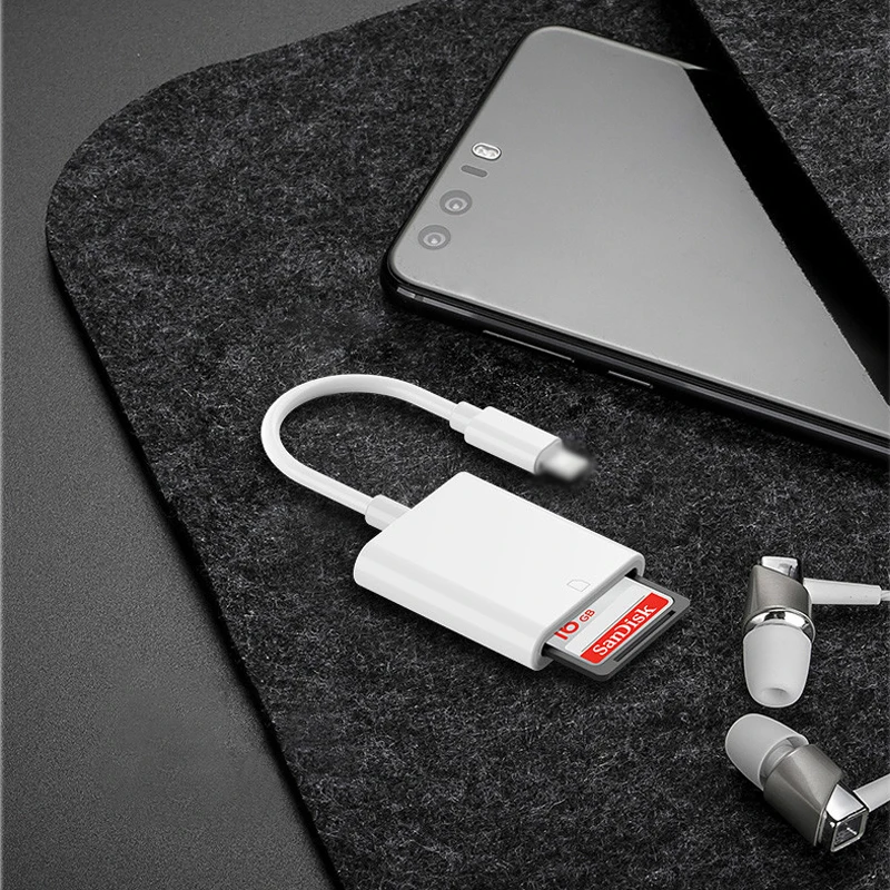 IPhone OTG кард ридер Lightning/SD смартфон устройства для чтения карт адаптер iPhone iPod карты